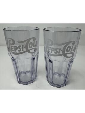 Pepsi-Cola Pepsi Clear Durable Plastic Tumblers Set of 2 20oz